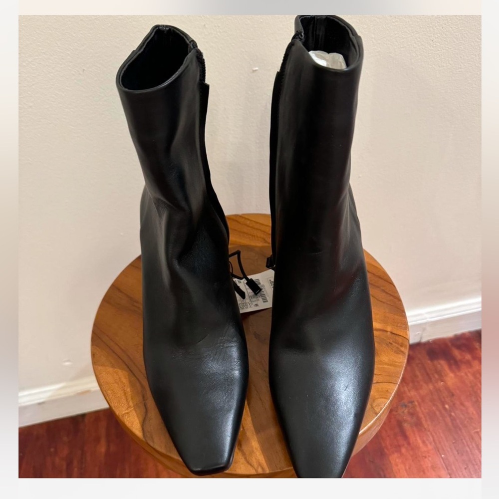 Zara Black Leather Boots - Picture 3 of 5